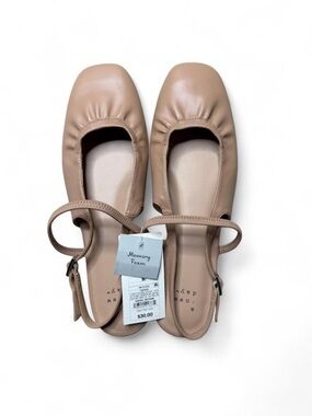NWT A New Day Nude Mary Jane Ballet Flats + Memory Foam Insole slingback